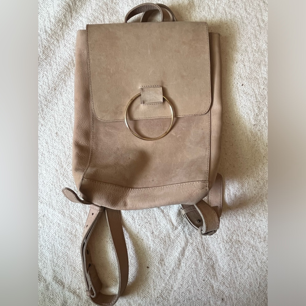 ABLE Nubuck Suede Leather Backback Bag Small